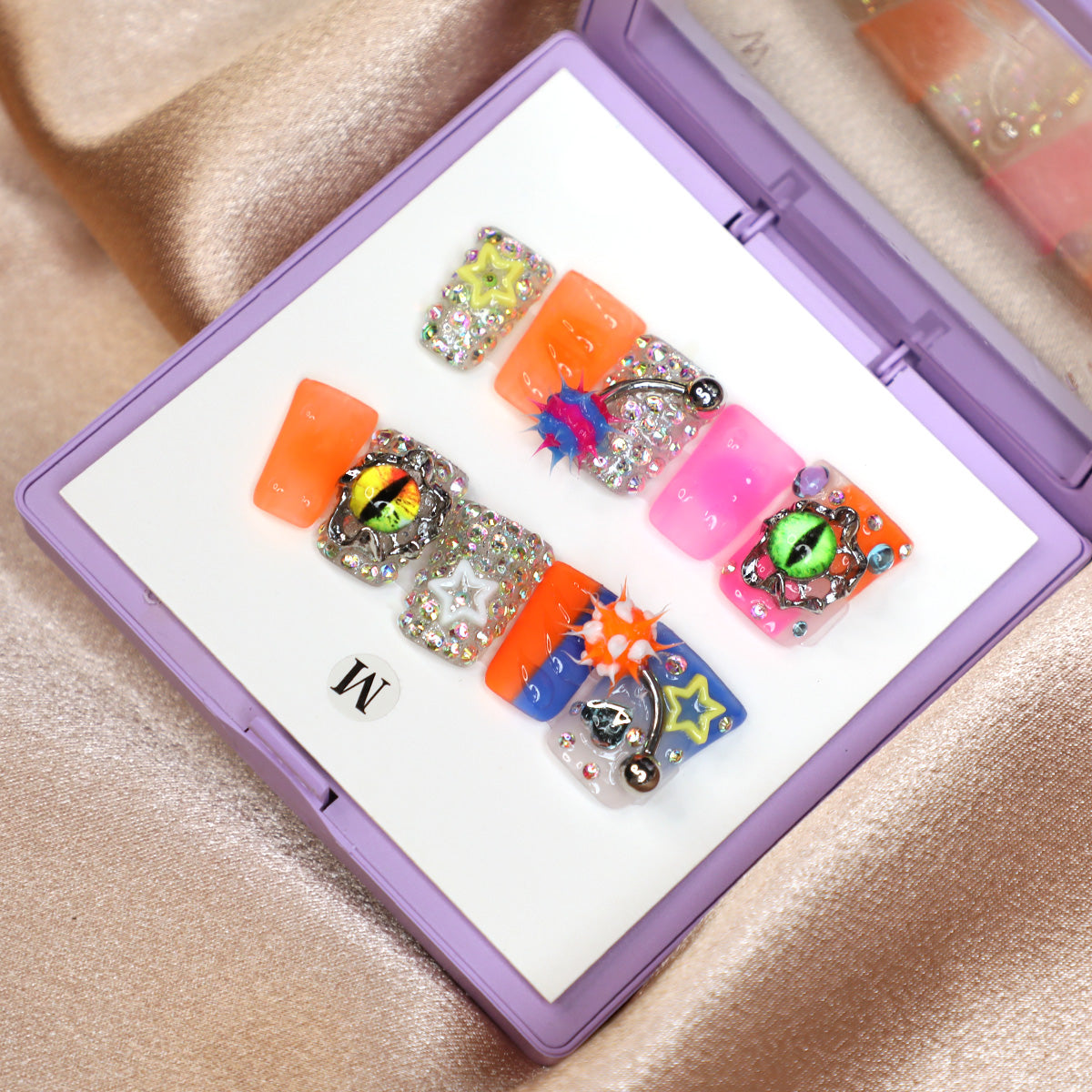Y2K Forever Handmade Neon Press-On Nails Full-Cover Acrylic Reusable Nail Set