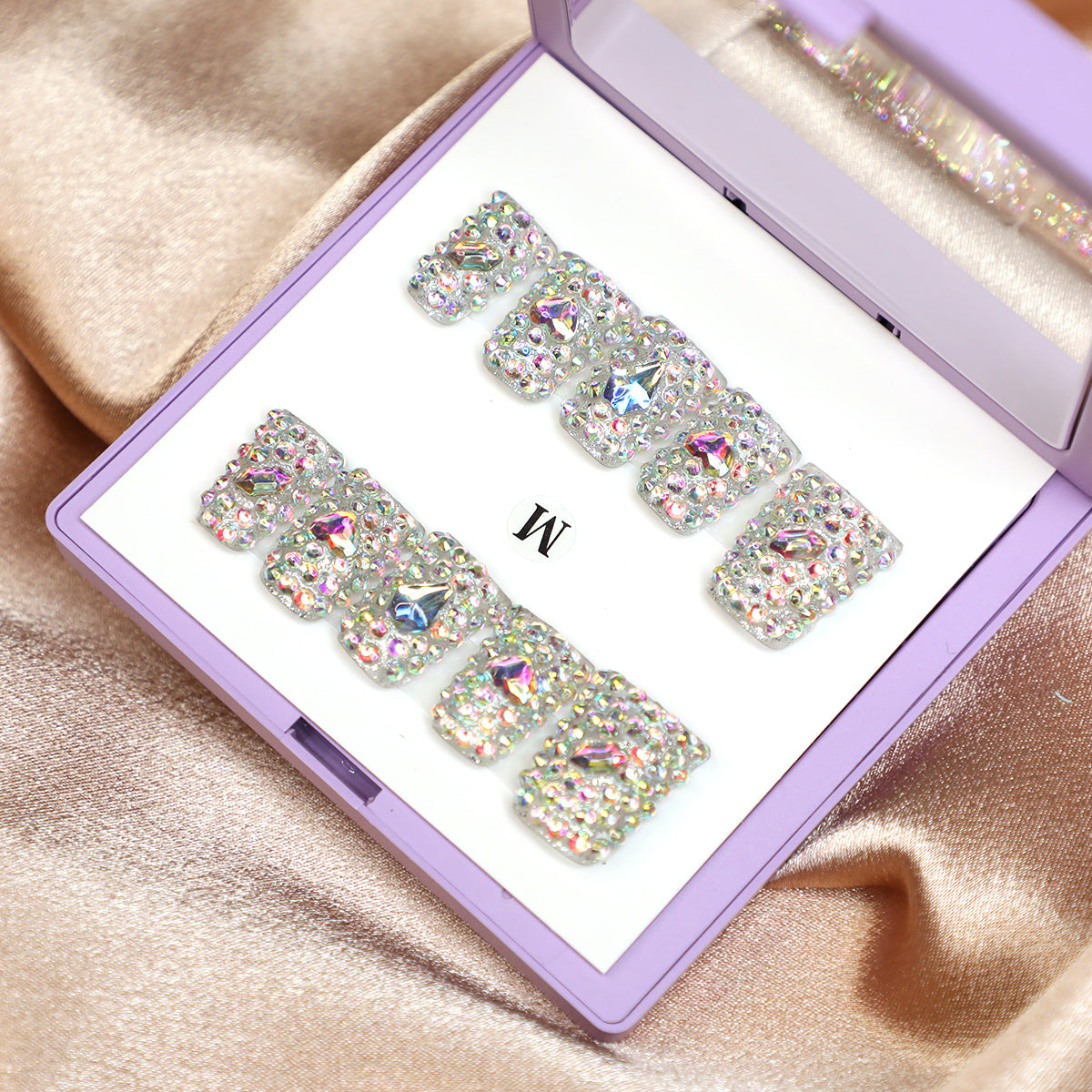 Crystal Glow Rhinestone Handmade Press-On Nail Acrylic Set