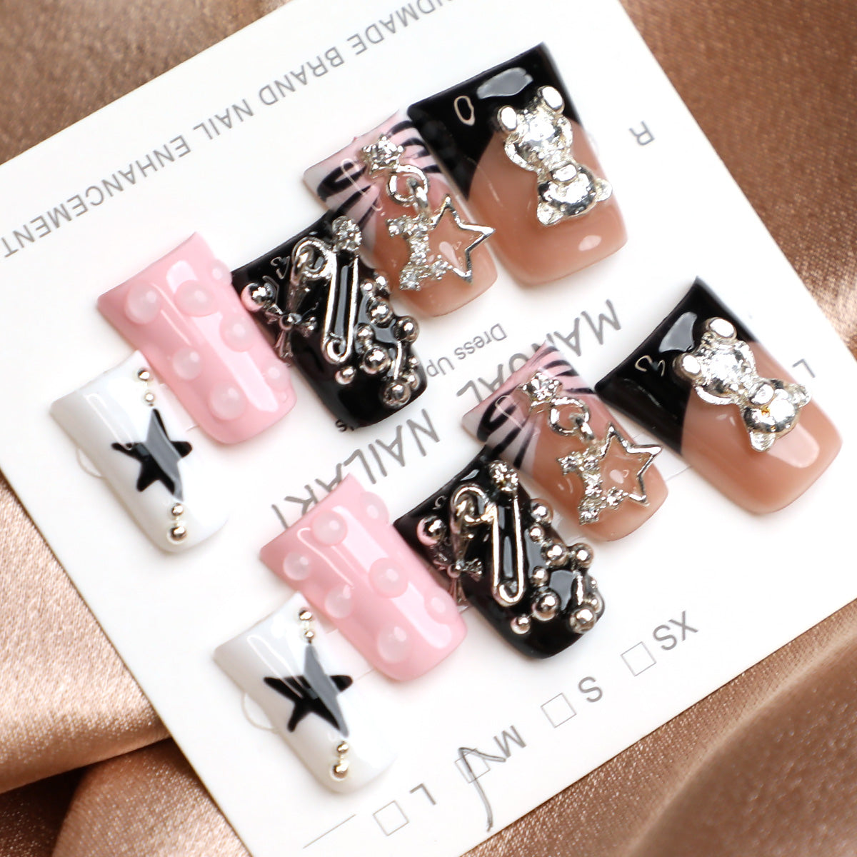 Y2K Aesthetic Handmade Press-On Nail Acrylic Set Reusable Nails